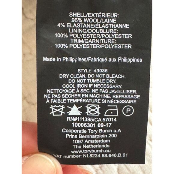 Tory Birch Black Wool Wide leg Dress pants, size 12 - Picture 11 of 12